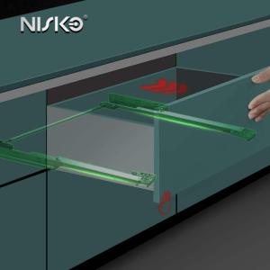 China Telescopic Concealed Drawer Runner Slide Push Open Zinc Plating wholesale