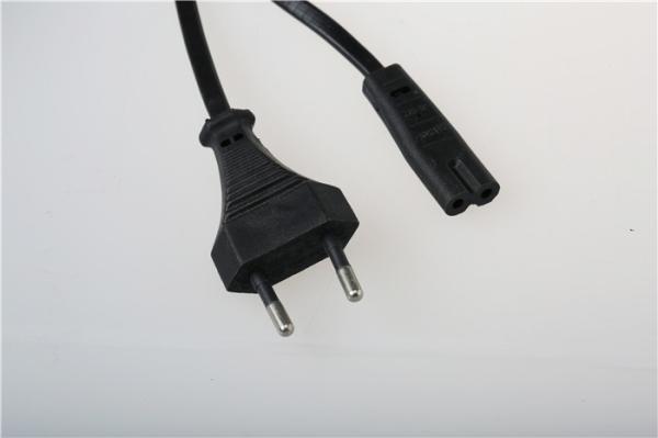 Quality Black Ac Power Cord , Eu Power Cord Work With Most PCs Monitors for sale