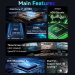 Intel Core i7 12700H Mini Portable Gaming PC DDR4 4GB Discrete Graphics Card