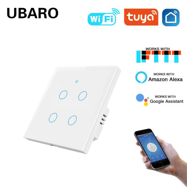 Quality 4gang EU Standard Wall Mounted Smart Wi Fi Light Switch with App Voice and Manual Control Need Neutral Wire for sale