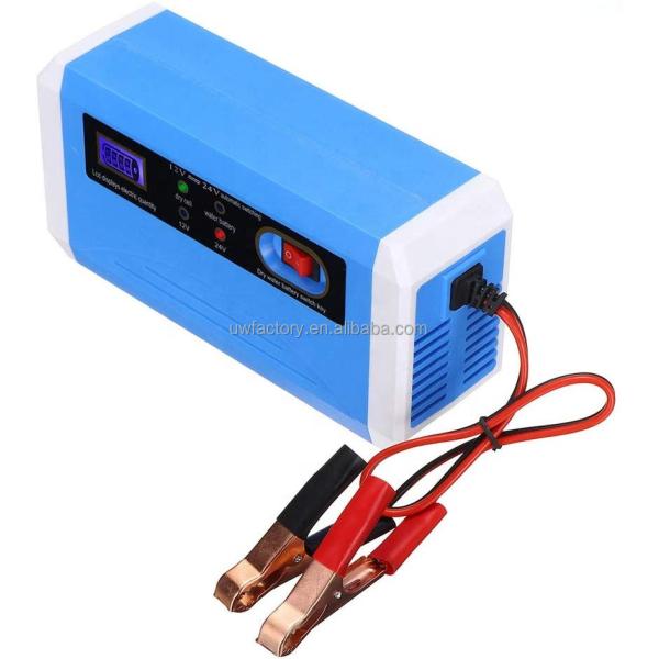 12V 4A 3A 2A Solar Auto Digital Battery Charger with LCD Display Reverse Connecting Protection Connector Current Protection