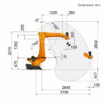 robotic welding arm KUKA KR120 R3200 6 axis welding robot with robot welding