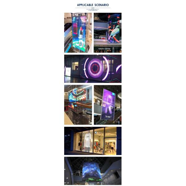 Shopping Mall Advertising P3.91-7.82 Transparent LED Display For Glass Wall Screen Digital Led Display Use On Wndow