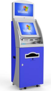 250CD/M2 COMPUTER KIOSK WITH 19 INCH TOUCH SCREEN MONITOR ON A ENCLOSURE WITH STAINLESS STEEL SIDES