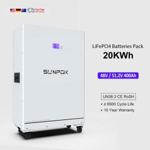 China 48V 400Ah Lifepo4 Battery 51.2V 20kWh Batteries Lithium Ion Battery Solar 51.2V Home Energy Storage System wholesale