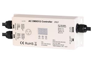 China High Voltage IP67 Waterproof RGB 3 CH DMX512 LED Strip Controller 100 - 240V Input &amp; Output wholesale
