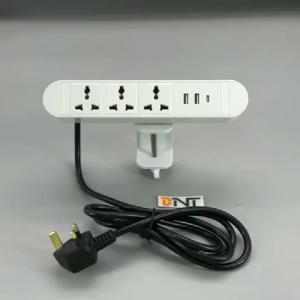 China ABS removable clamp table multifunctional desktop socket with type C usb 3.0 wholesale
