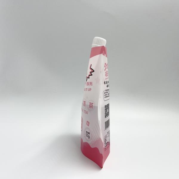 Quality CMYK 4 Layer PE Custom Juice Pouches Plastic Liquid Pouches With Nozzle for sale