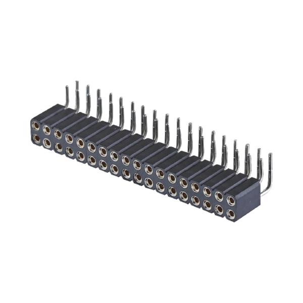 Quality PCB Connector Machined Female Header 2.54mm H7.0mm Right Angle Dual Row 2-80Pin for sale