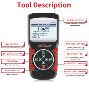 China Multi - Language Car Scanner Diagnostic Live Data Code Reader Konnwei KW820 With STM32F103C8T6 Chip on sale