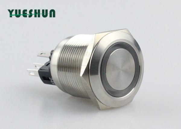 Quality LED Illuminated Latching Push Button Switch , Metal 6 Pin Push Button Switch for sale