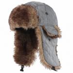 Mens Fake Trapper Ski Wool Winter Hat For Fingerless Glove Strings Buckle