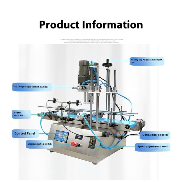 High Efficiency Semi Automatic Desktop Pneumatic Screw Machine Plastic Cap for Cosmetics Water Beverages Glass Spray Bottles