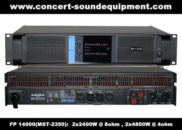 Quality High Output 2x2400W FP 14000 Switching Power Amplifier With NOVER Power Capacitors for sale