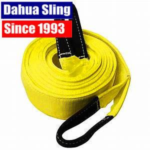 Quality 90mm Width Polyester 8T Recovery Tow Straps Towing Rope With Reinforced Loops for sale