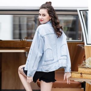 China Spring Summer Sequin Nail Bead Loose Denim Jacket For Women wholesale