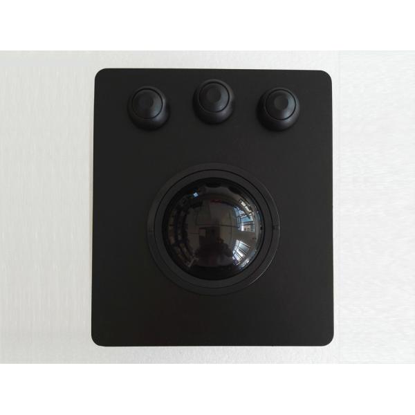 50mm Black Panel Mount Trackball High Sensitivity PS/2 / USB Interface OEM/ODM Avaliable