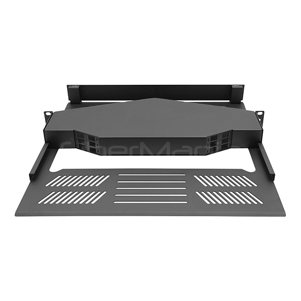 1U 192 Fiber Ultra High Density Angled MPO Patch Panel Fully Loaded