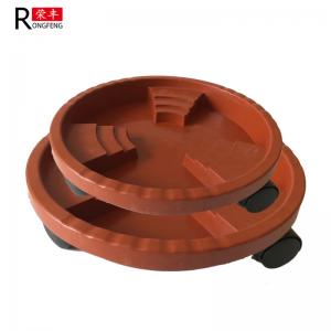 China Brown Color Plastic Flower Pots Saucers Plant Pot Water Trays With Wheels wholesale