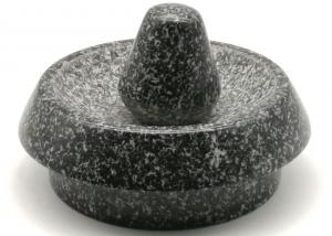 China Round Stone Mortar With Pestle Set Natural Marble Granite For Kitchen wholesale