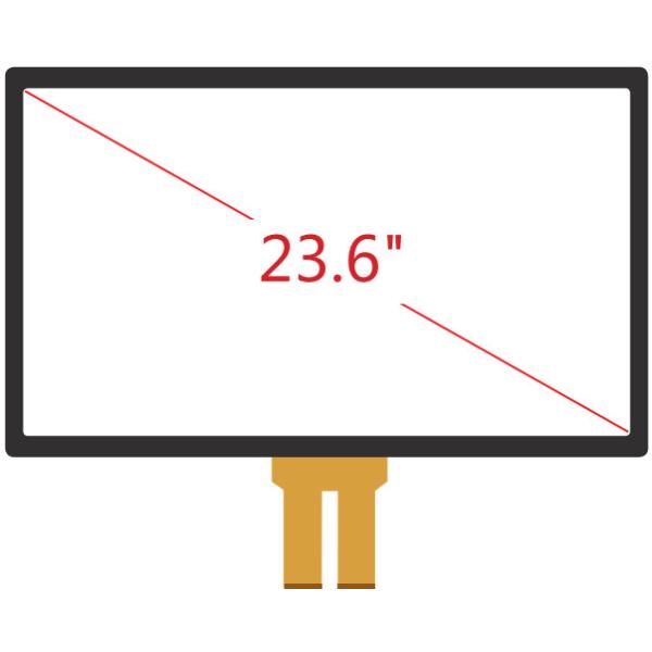 Custom 23.6 Projected Lcd Capacitive Touchscreen Panel , 25ppi Resolution