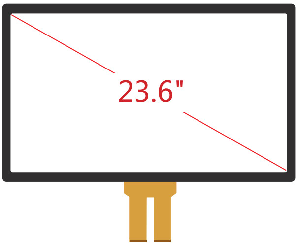 Quality Custom 23.6" Projected Lcd Capacitive Touchscreen Panel , 25ppi Resolution for sale