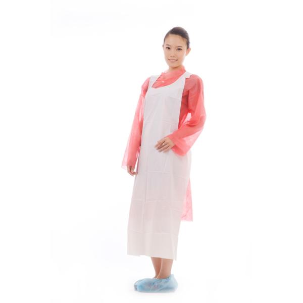 Smooth Surface Embossed Disposable PE Apron For Factory Waterproof Without Sleeves Plastic Apron