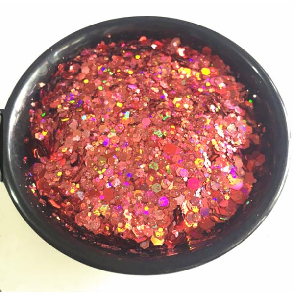 White Chunky Glitter Powder Nail Art 1kg Bag Package Mixes White Color Glitter for Colorful Nails