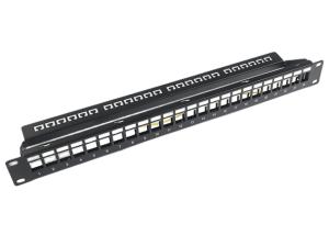 China RJ45 Network Patch Panel 24 Port 1U Keystone C5 / C5E C6 With Mangement Bar wholesale