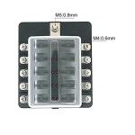 100A Input 30A Output 10P Blade Fuse Holder 10 Way ATO Fuse Block with Stickers
