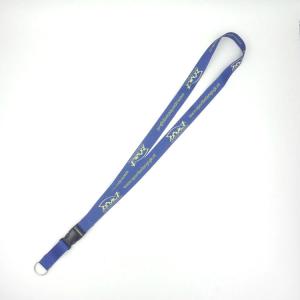 Printed Blue Full Color Lanyards , Screen Printed Lanyards With Key Ring