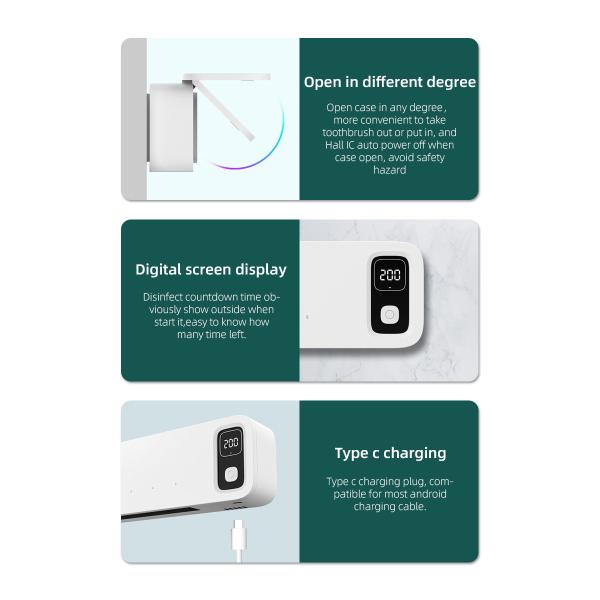 Automatic Smart Toothbrush Disinfection Case Space Saving With Rohs FCC Certified