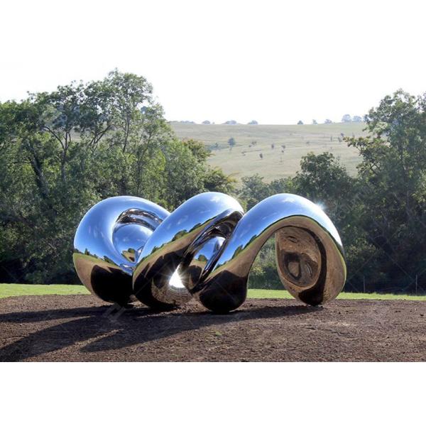 Abstract Stainless Steel Sculpture Mirror Polished For Garden Decoration