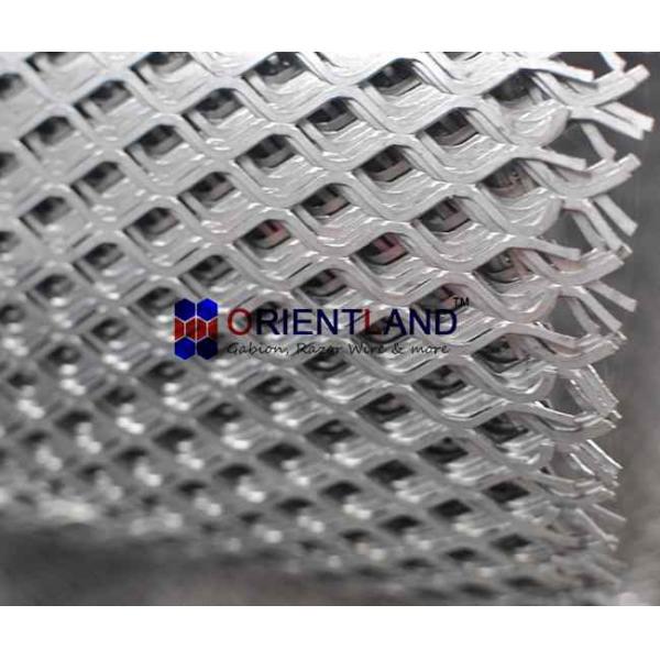 Flattened Expanded Steel Mesh , Expanded Metal Diamond Mesh Rolls And Panels