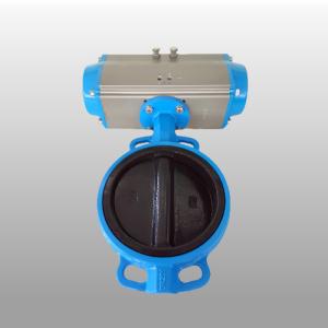 Wafer Butterfly Valve With Double-Acting Pneumatic Actuator