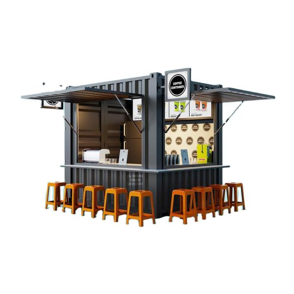 Coffee Shop Bar Street Restaurant Garden Booth 10 feet at 20ft or 40ft with 50/75/100mm Wave Sandwich Panel