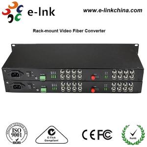 China 19 1U Rackmount CCTV Fiber Optic Media Converter 2Channel Forward Audio RJ45 Connector on sale