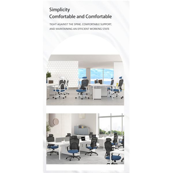 Ergonomic Back Black Coating Metal Base Fixed Armrest Office Visitor Armchair Desk Cheap Mesh Computer Chair