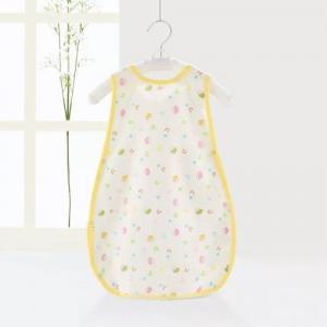 China Short Sleeve Cotton Muslin Sleep Sack , Summer Weight Baby Sleeping Bag 2 Layers wholesale