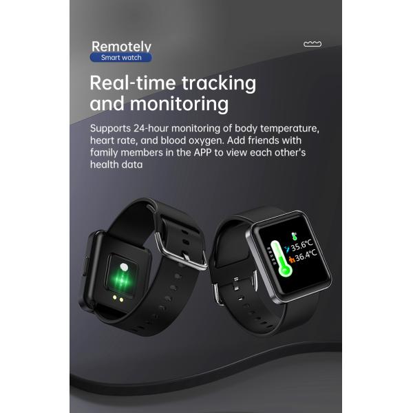 HD 1.7-Inch Large Screen 180 Ma, Body Temperature, Heart Rate, Blood Pressure, Blood Oxygen Monitoring Q333 Smart Watch