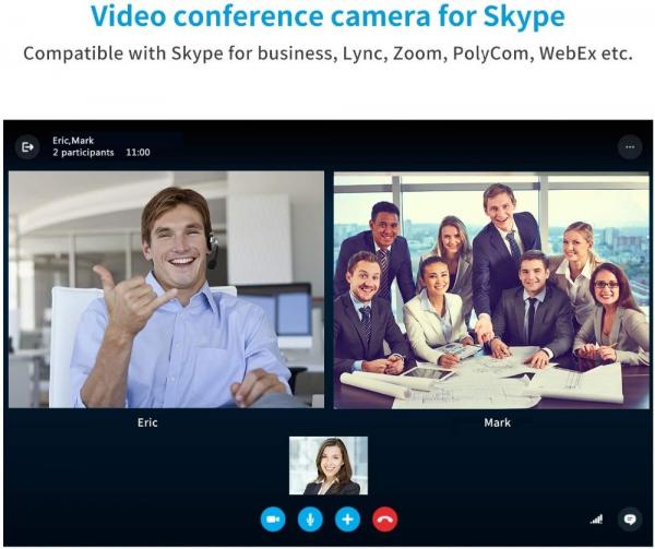Vhd4K Conference Camera 4K Resolution High Quality Image 30fps USB Free Driver Work with Working with Microsoft Lync Software