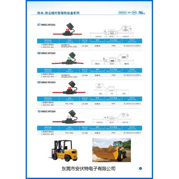 IP68 5x20mm In Line Fuse Holders 20A For Roadway Street Lighting