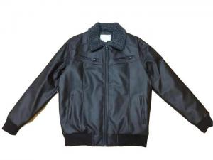 China Utility Summer Padded Wax Jacket Mens Black Pu Biker Jacket on sale