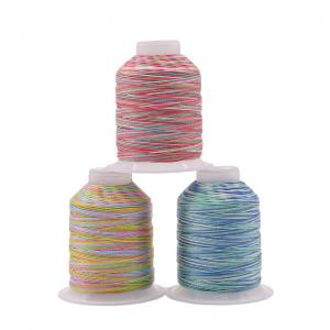 China Multi Color Sewing Threads Polyester Rainbow Thread for Weaving Crafts 100% Polyester on sale