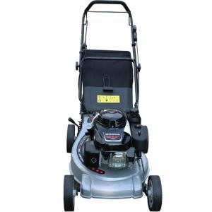 China 5.5HP 4 Stroke Petrol Powered Turn Lawn Mower With Steel Deck Hand Held Grass Cutting Machine on sale