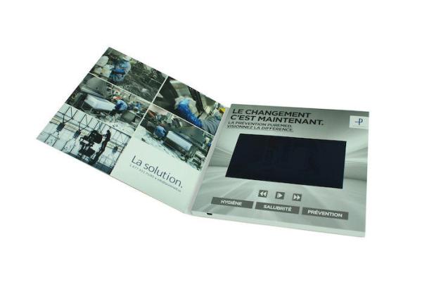 UV printing brochure 4.3 inch TFT lcd video greeting card, Custom lcd video card