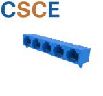 8P8C Unshielded 1×5 Multiple-Port RJ45 Connector For Ethernet Switch