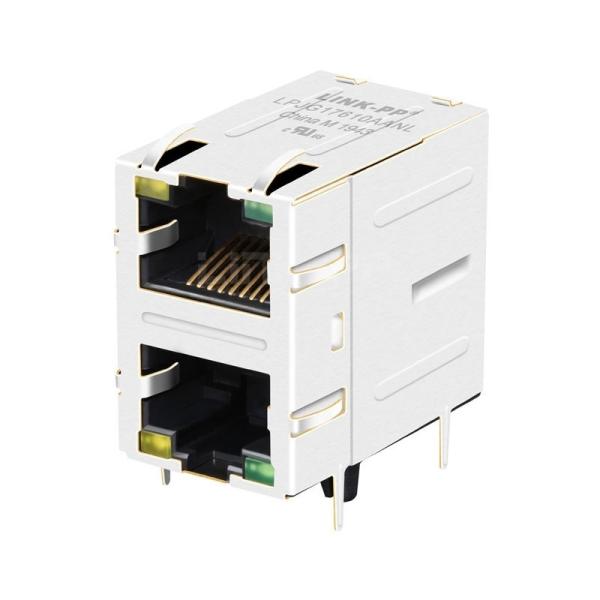 Quality X Multiple XMH-2116D3018 Compatible LINK-PP LPJG17610AANL 10/1000 Base-T Yellow/Green Led Tab Up 2x1 Port Stacked RJ-45 Connector for sale