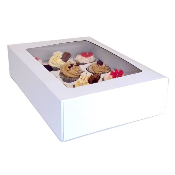 Recyclable White Paper Cardboard Cake Boxes with Window