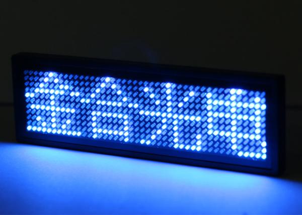 Quality Blue Electronical Smart Programmable LED Name Badge With Pin / Magnet for sale